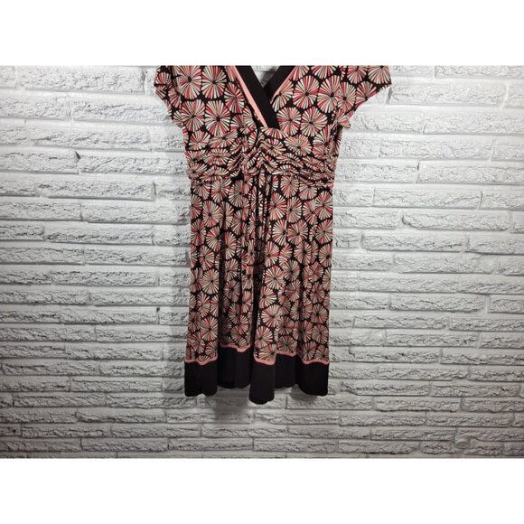 Studio I Women's Plus Size 18W Pink Geometric V-Neck Sheath Dress Career GEO25E - Picture 8 of 11